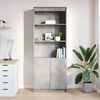 vidaXL Skř&iacute;ň highboard betonově &scaron;ed&aacute; 70 x 35 x 180 cm kompozitn&iacute; dřevo