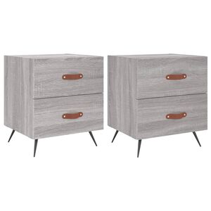 vidaXL Nočn&iacute; stolky 2 ks &scaron;ed&eacute; sonoma 40x35x47,5 cm kompozitn&iacute; dřevo