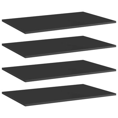 vidaXL Přídavné police 4 ks černé vysoký lesk 80x50x1,5 cm dřevotříska