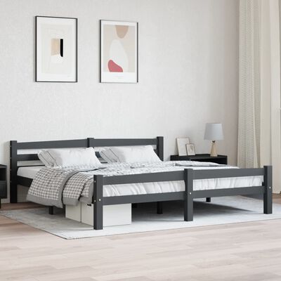 vidaXL Rám postele tmavě šedý masivní borové dřevo 180 x 200 cm