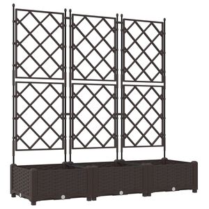 vidaXL Zahradn&iacute; pěstebn&iacute;k 3 pcs Hněd&aacute; 120 x 40 x 125,5 cm Plast