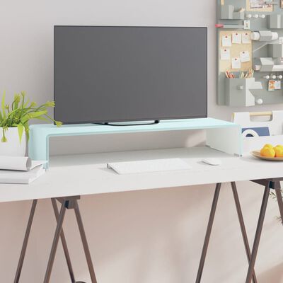 vidaXL TV stolek / podstavec na monitor sklo zelený 80 x 30 x 13 cm