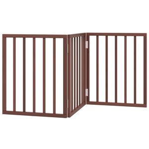 vidaXL Z&aacute;brana pro psy skl&aacute;dac&iacute; 3 panely hněd&aacute; 150 cm topolov&eacute; dřevo