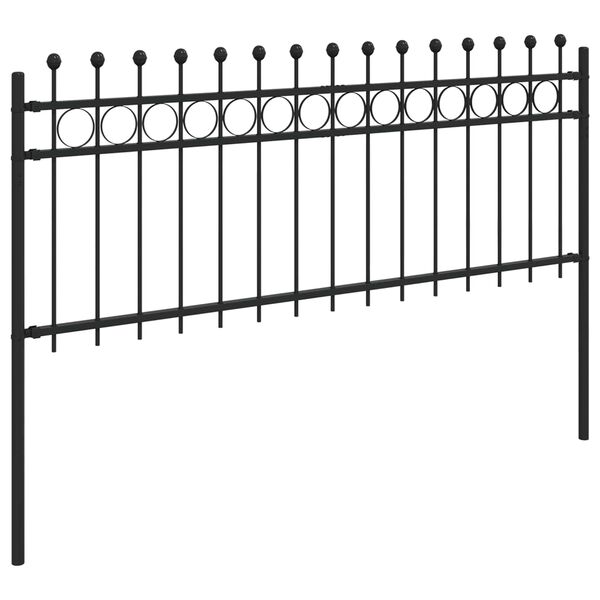 vidaXL Kruhov&yacute; plot Čern&aacute; 200 x 130 cm Pr&aacute;&scaron;kově lakovan&aacute; ocel