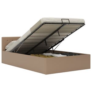 vidaXL R&aacute;m postele s &uacute;ložn&yacute;m prostorem cappuccino uměl&aacute; kůže 140x200cm