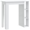 vidaXL Barov&yacute; stůl s reg&aacute;lem b&iacute;l&yacute; leskl&yacute; 102 x 50 x 103,5 cm kompozit