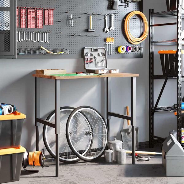 vidaXL Pracovní stůl světle hnědý 100 x 60 x (71,5–98) cm masivní dub