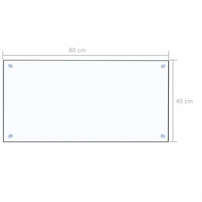 vidaXL Kuchyňský panel průhledný 80 x 40 cm tvrzené sklo