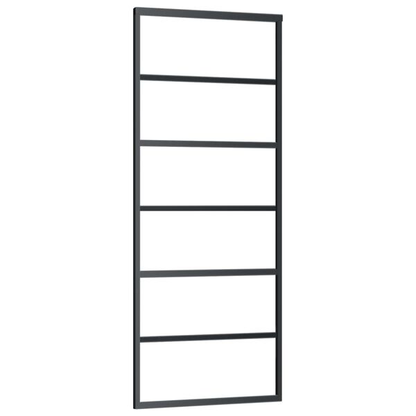 vidaXL Posuvn&eacute; dveře s kov&aacute;n&iacute;m ESG sklo a hlin&iacute;k 76 x 205 cm