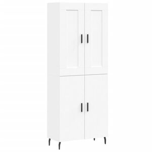 vidaXL Skř&iacute;ň highboard b&iacute;l&aacute; 69,5 x 34 x 180 cm kompozitn&iacute; dřevo