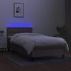 vidaXL Box spring postel s matrac&iacute; a LED taupe 100x200 cm textil