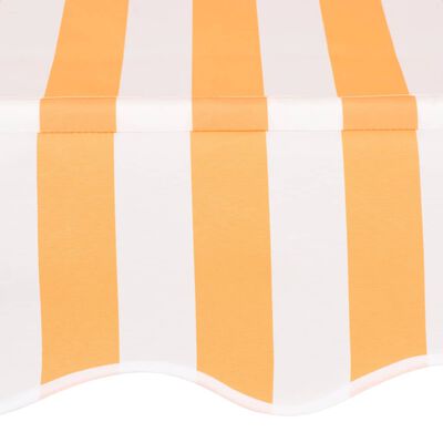 vidaXL Ručně zatahovací markýza 150 cm oranžovo-bílé pruhy
