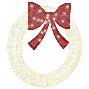 vidaXL Věnec s 60 LED diodami Tepl&aacute; b&iacute;l&aacute; 76 x 76 x 8,5 cm Akryl