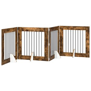 vidaXL Skl&aacute;dac&iacute; ps&iacute; br&aacute;na se stojany 4 pcs Kouřov&yacute; dub 321 cm