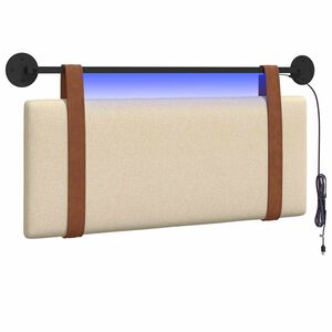 vidaXL Z&aacute;věsn&eacute; čelo postele S LED osvětlen&iacute;m Kr&eacute;mov&aacute; Antick&yacute; PU