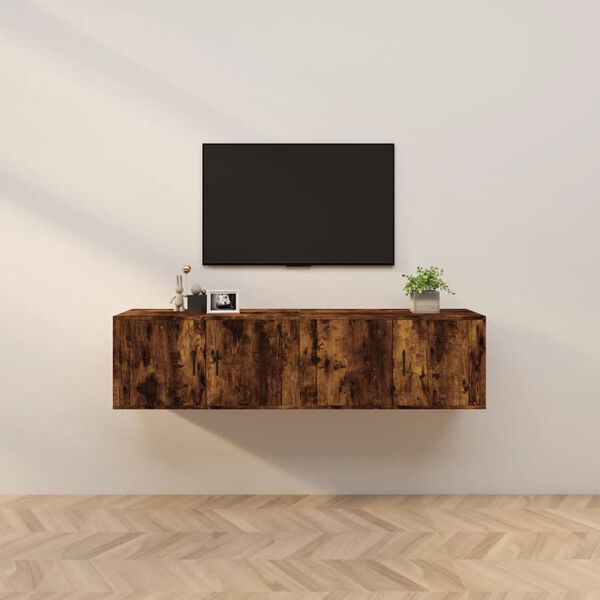 vidaXL N&aacute;stěnn&eacute; TV skř&iacute;ňky 2 ks kouřov&yacute; dub 80 x 34,5 x 40 cm