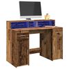 vidaXL Psac&iacute; stůl s LED světly old wood 120x55x91 cm kompozitn&iacute; dřevo