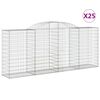 vidaXL Klenut&eacute; gabionov&eacute; ko&scaron;e 25ks 300x50x120/140cm pozinkovan&eacute; železo