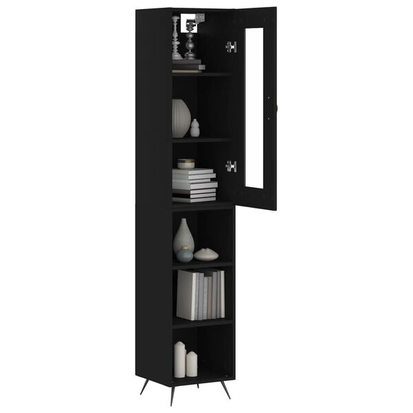 vidaXL Skř&iacute;ň highboard čern&aacute; 34,5 x 34 x 180 cm kompozitn&iacute; dřevo