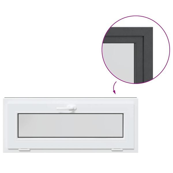 vidaXL Sklepn&iacute; okno RISOR 100x40 cm V&yacute;klopn&eacute; 2 skla Antracitov&aacute; barva