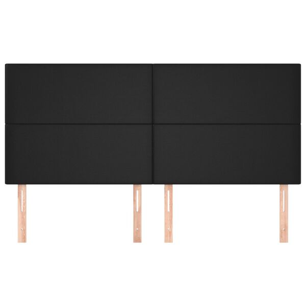 vidaXL Čelo postele čern&eacute; 180x5x118/128 cm uměl&aacute; kůže