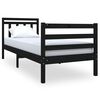 vidaXL R&aacute;m postele čern&yacute; 75 x 190 cm Small Single masivn&iacute; dřevo