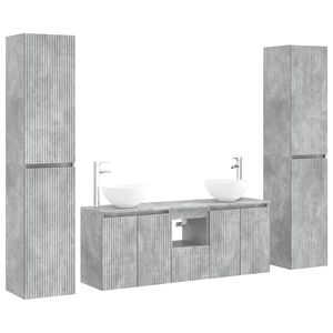 vidaXL Sada koupelnov&eacute;ho n&aacute;bytku 5 ks Betonově &scaron;ed&aacute; 33 x 34,5 x 160 cm