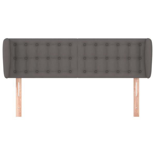 vidaXL Čelo postele typu u&scaron;&aacute;k &scaron;ed&aacute; 147x23x78/88 cm uměl&aacute; kůže