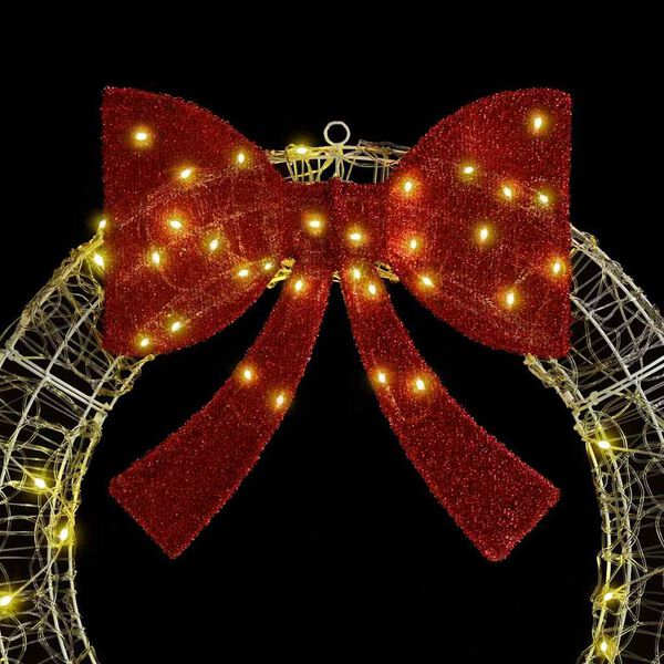 vidaXL Věnec s 60 LED diodami Teplá bílá 75 cm Akryl