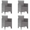 vidaXL Zahradní křeslo 4 pcs Světle šedá 53 x 49 x 85 cm PP