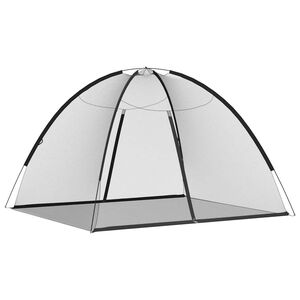 vidaXL Moskyti&eacute;ra Mongolia s dv&iacute;řky 220 s&iacute;ťovina čern&aacute; 200x180x135 cm