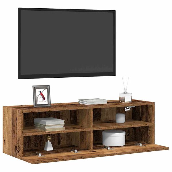 vidaXL TV wall cabinet N&aacute;stěnn&yacute; 2 pcs Star&eacute; dřevo 100 x 30 x 30 cm