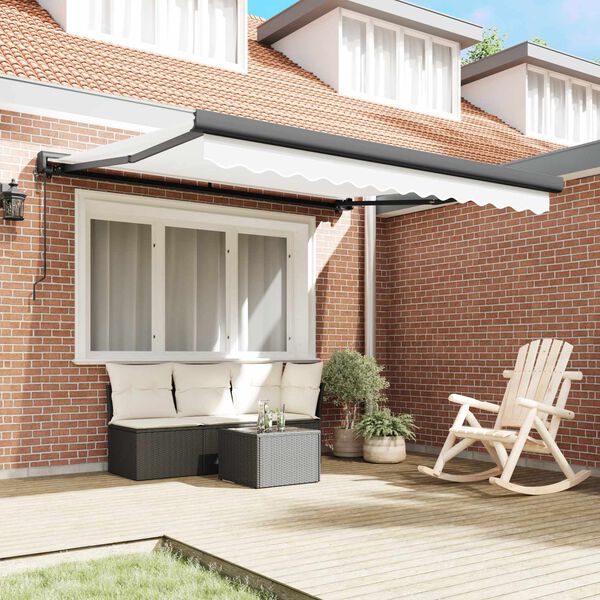 vidaXL Mark&yacute;za B&iacute;l&aacute; 350 x 250 x 165 cm Polyester a hlin&iacute;k