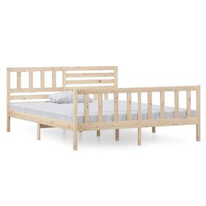 vidaXL R&aacute;m postele masivn&iacute; dřevo 140 x 190 cm