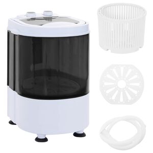 vidaXL Mini pračka s jedn&iacute;m bubnem 2,6 kg Čern&aacute; a b&iacute;l&aacute;