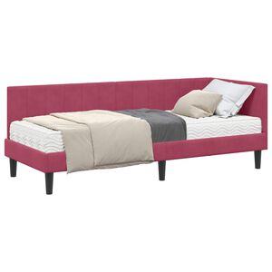 vidaXL Rohov&yacute; r&aacute;m postele s matrac&iacute; 2 ks V&iacute;no Červen&eacute; 80 x 200 cm