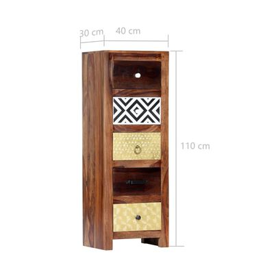 vidaXL Odkládací skříňka 40 x 30 x 110 cm masivní sheeshamové dřevo
