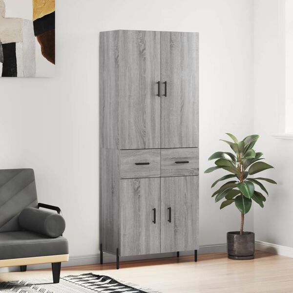 vidaXL Skř&iacute;ň highboard &scaron;ed&aacute; sonoma 69,5 x 34 x 180 cm kompozitn&iacute; dřevo