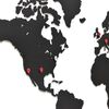 MiMi Innovations Dřevěn&aacute; n&aacute;stěnn&aacute; mapa světa Luxury čern&aacute; 90 x 54 cm