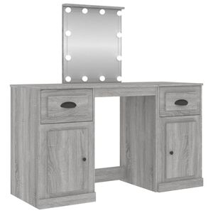 vidaXL Toaletn&iacute; stolek s LED &scaron;ed&yacute; sonoma 130 x 50 x 132,5 cm