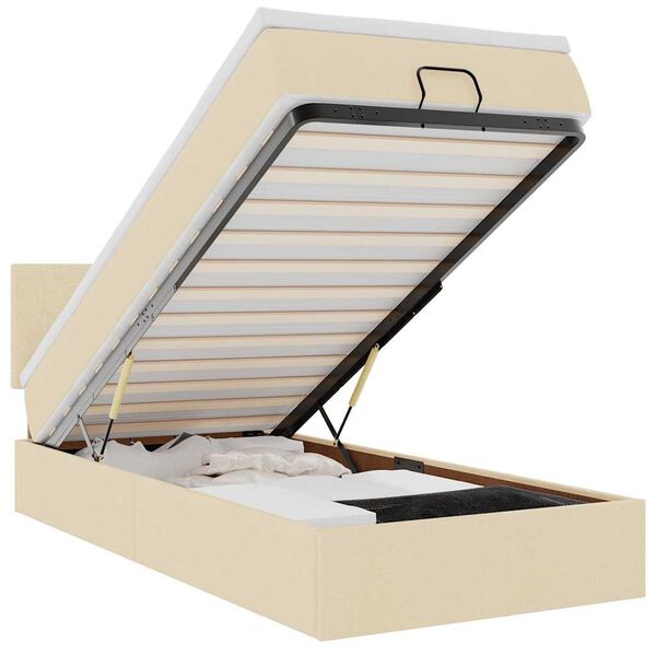 vidaXL Osmansk&yacute; r&aacute;m postele s matrac&iacute; kr&eacute;mově 90x190cm textil