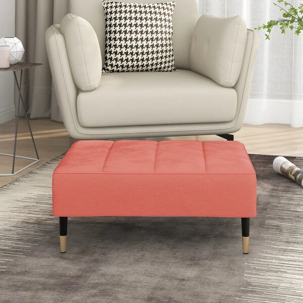 vidaXL Podnožka růžov&aacute; 78 x 56 x 32 cm samet