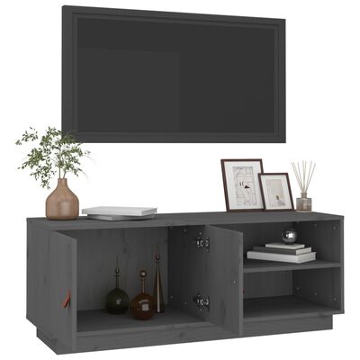 vidaXL TV skříňka šedá 105 x 34 x 40 cm masivní borové dřevo