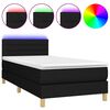 vidaXL Box spring postel s matrac&iacute; a LED čern&aacute; 90x190 cm textil