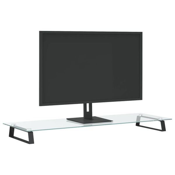vidaXL Stojan na monitor čern&yacute; 100 x 35 x 8 cm tvrzen&eacute; sklo a kov