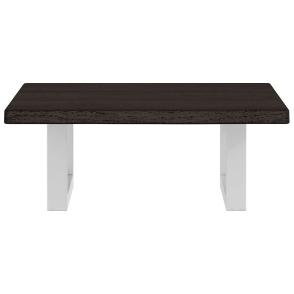 vidaXL Deska pod umyvadlo n&aacute;stěnn&aacute; ocel a masivn&iacute; dubov&eacute; dřevo