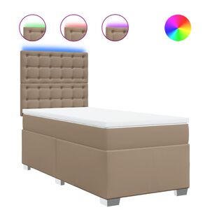 vidaXL Box spring postel s matrac&iacute; cappuccino 90x190 cm uměl&aacute; kůže