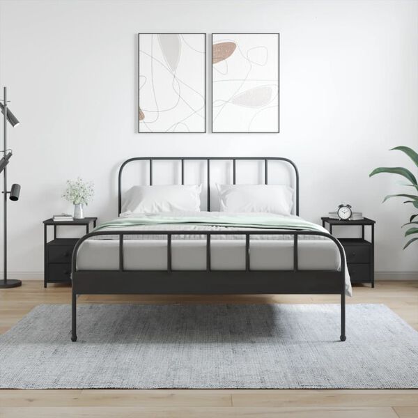 vidaXL Nočn&iacute; stolky 2 ks čern&eacute; 34 x 35,5 x 50 cm kompozitn&iacute; dřevo