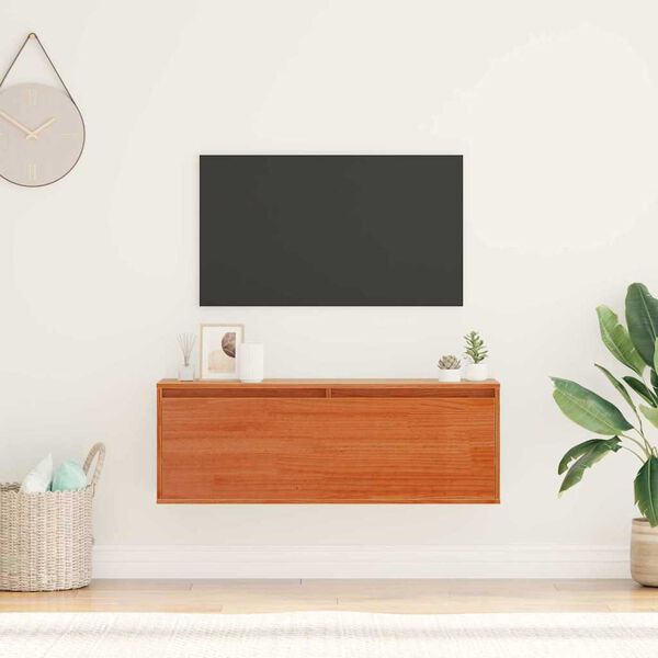 vidaXL N&aacute;stěnn&aacute; skř&iacute;ňka s polic&iacute; Voskově hněd&aacute; 100 x 30 x 35 cm