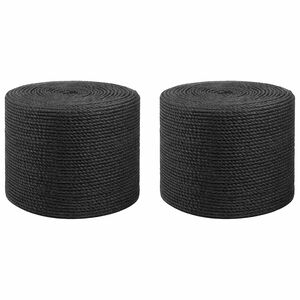 vidaXL Jutov&eacute; lano 2 ks 2 mm Čern&aacute; 100% jute Tossa
